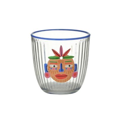 S/6 WATER GLASS WITH DESIGNS 290CC Φ9X9