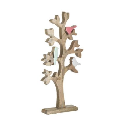 WOODEN TABLE DECO TREE NATURAL 42X5X19