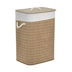 BAMBOO LAUNDRY BASKET BROWN/WHITE 40X30X57