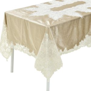 FABRIC TABLE CLOTH WHITE 150X220