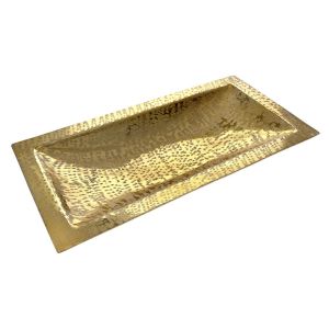 GOLD METAL RECTANGLE TRAY 47X25CM