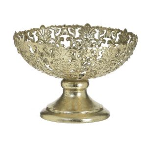 METAL PERFORATED FOOTED BOWL GOLDEN Φ22Χ14