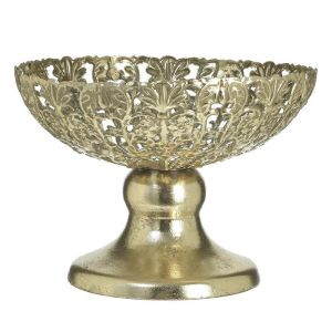 METAL PERFORATED FOOTED BOWL GOLDEN Φ27X19