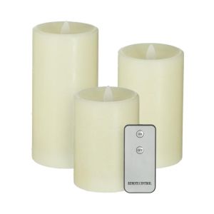 S/3 PARAFFIN LED CANDLE WITH REMOTE CREAM (NOT INCLUDED BATTERIES) Φ8Χ10