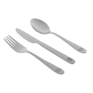 S/3 STAINLESS STEEL SET CUTLERY FOR KIDS SILVER