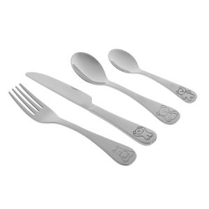 S/4 STAINLESS STEEL SET CUTLERY FOR KIDS SILVER