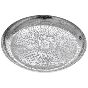SILVER METAL ROUND PLATE 40CM