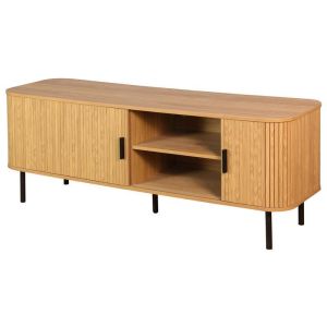 WOODEN TV STAND NATURAL/BLACK 150X45X58