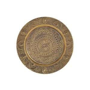 Декоративен метален поднос антично злато Φ31Χ2