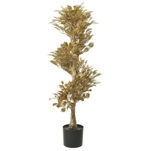 Декоративно изкуствено дърво в кашпа златно H137