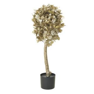 Декоративно изкуствено дърво в кашпа златно H90