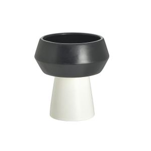 Керамична ваза цвят черен/бял Φ15X16