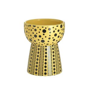 Керамична ваза цвят черен/жълт Φ16X20