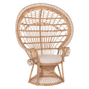 Кресло паун royal peacock от бамбук с възглавница 134x65x150hcm.hm9342