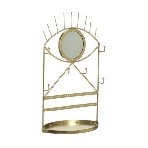 Метална стойка за бижута с огледало злато 23Χ13Χ37