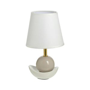 Настолна керамична лампа цвят бежов/златен/бял Φ14Χ37