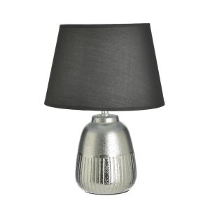 Настолна керамична лампа цвят черен/сребърен Φ16X27