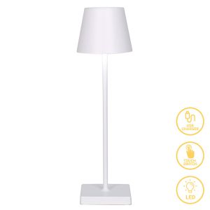 Настолна лампа Brave LED бял цвят D10x35cm