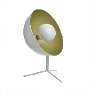 Настолна метална лампа цвят бял/златен 31X24X45