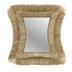 Стенно огледало с бамбукова рамка 62X3X70