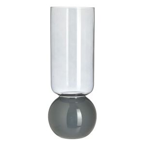 Стъклена ваза сив цвят Φ14X36