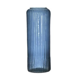 Стъклена ваза син цвят Φ16X40