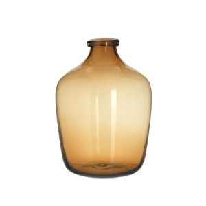 Стъклена ваза цвят амбър Φ22X32