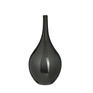 Стъклена ваза черен цвят Φ16X34