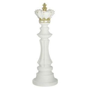 Шахматна фигура от полирезин в бял цвят 13X10X40