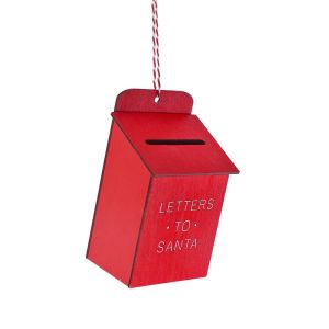  RED PLYWOOD HANGING MAIL BOX 9X6X13CM