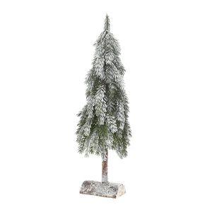  SNOWY TREE ON WOODEN BASE 60CM