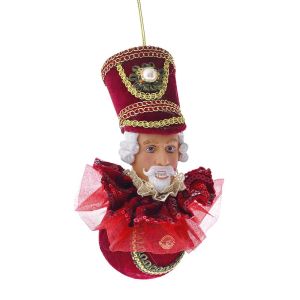  XMAS BURGUNDY SOLDIER HEAD BALL ORNAMENT 25CM