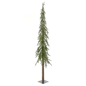  CHRISTMAS GREEN PENCIL TREE 240CM WITH REAL WOOD TRUNK