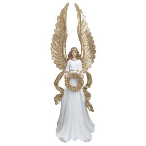 RESIN ANGEL WHITE/GOLDEN 20X17X60