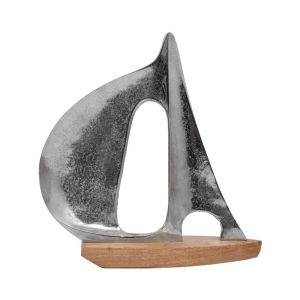 DECORATIVE BOAT WITH WOOD BASE 7061-39