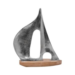 DECORATIVE BOAT WITH WOOD BASE 7061-46