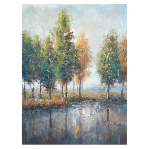Картина с дървета и езеро 90X3X120
