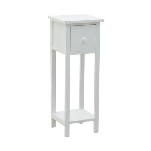 WOODEN BEDSIDE WHITE 25X25X70