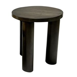 WOODEN SIDE TABLE BLACK Φ40X48