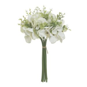 Изкуствен букет цветя в бяло h28