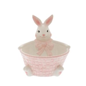 CERAMIC PINK BUNNY BOWL 16X15X15CM