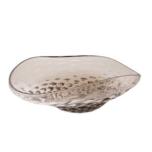 DECO GLASS PLATE CLEAR-BROWN 46.5x35.5x14.5CM