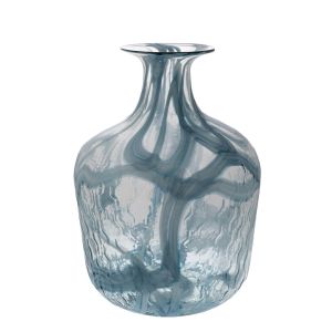 Декоративна стъклена ваза в прозрачно-светло синьо 29x42.5см