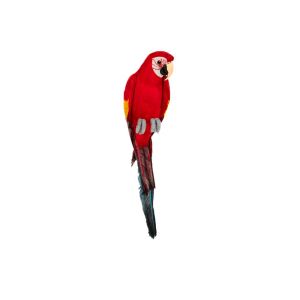 EASTER DECO RED FABRIC PARROT 46Χ12Χ12CM