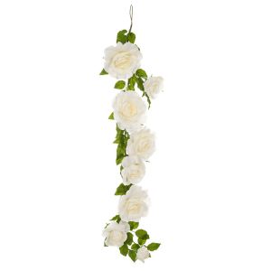 GARLAND WITH VERY BIG CREAM ROSES 200CM