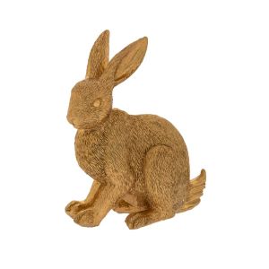 GOLD RESIN EASTER BUNNY 14X8X17CM