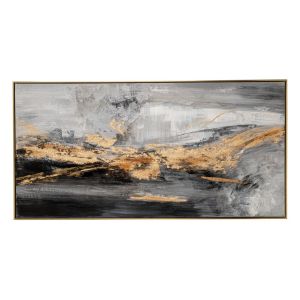 OIL PAINTING ON TOP OF PRINTED CANVAS OF ABSTRACT THEME AND GOLDEN FRAME 142Χ4.5Χ72.5CM