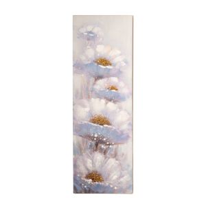OIL PAINTING ON TOP OF PRINTED CANVAS OF FLOWERS 40Χ3Χ120CM