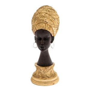 RESIN FIGURE OF AFRICAN WOMAN 10x15x26CM