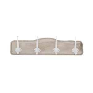 WHITE WASHED WOODEN WALL HANGER 50X2X12CM